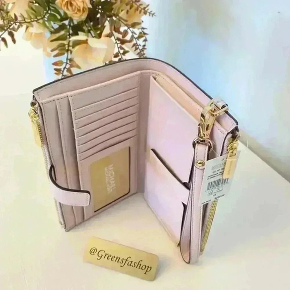 Michael Kors Double Zip Wallet With Wristlet powder blush - Picture 3 of 7